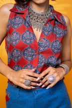 Gulnaar Ajrakh Shirt