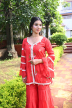 Rakhi Red Garara Set
